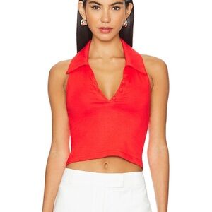 Superdown Iliana Halter Top in Red size Small $48 Revolve